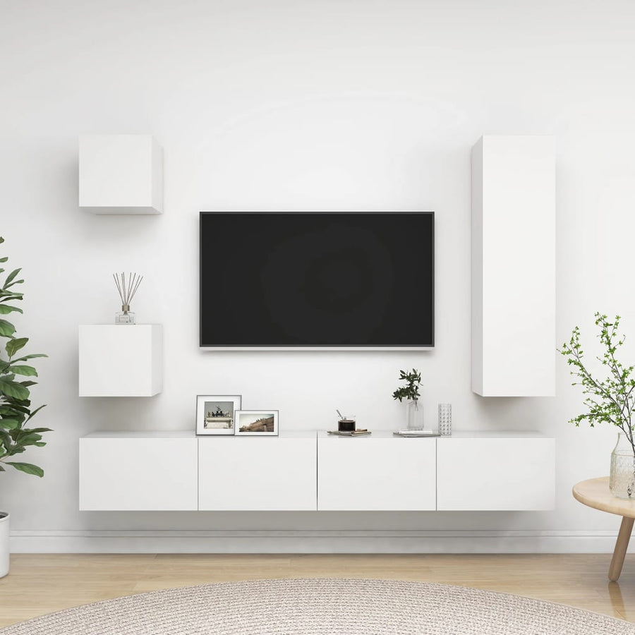 -Delige Tv-Meubelset Spaanplaat 30.5 x 30 x 110 cm Wit