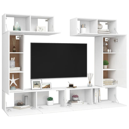 -Delige Tv-Meubelset Spaanplaat 30.5 x 30 x 90 cm Wit