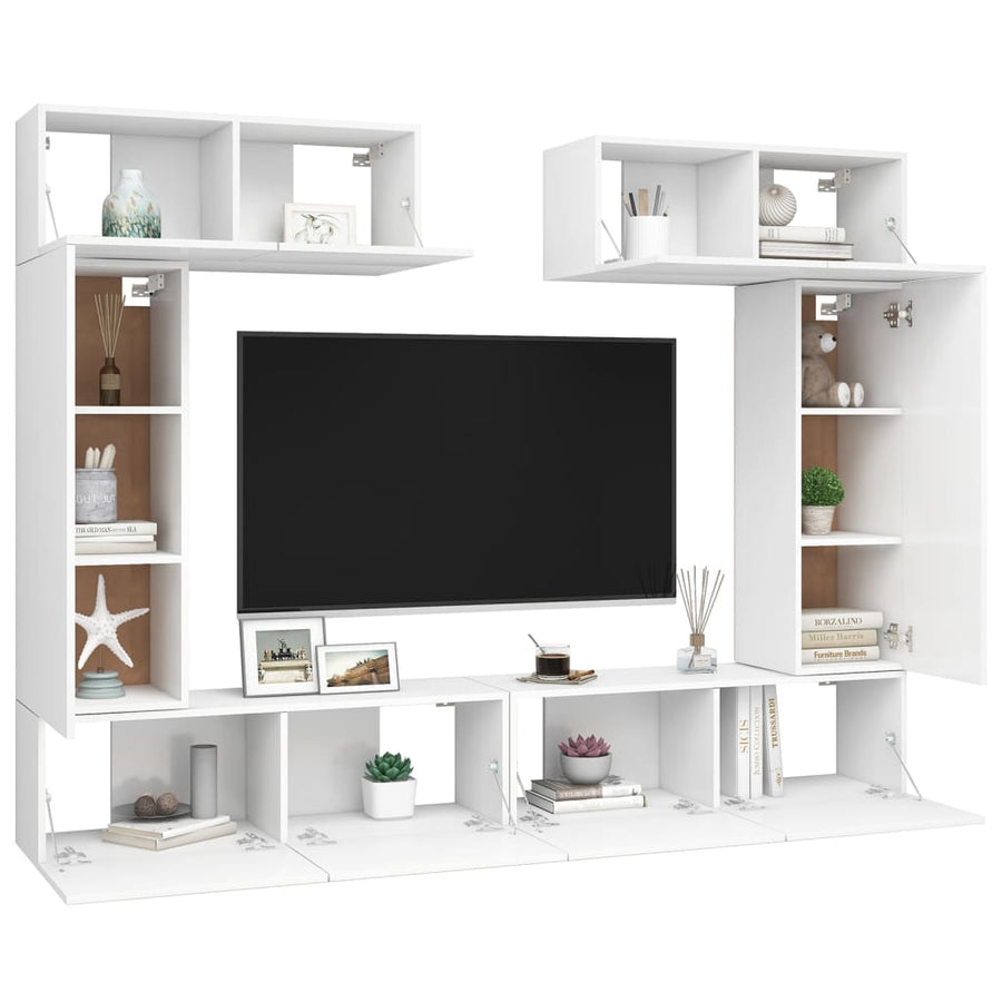 -Delige Tv-Meubelset Spaanplaat 30.5 x 30 x 90 cm Wit