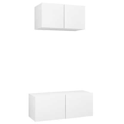 2-Delige Tv-Meubelset Bewerkt Hout 2