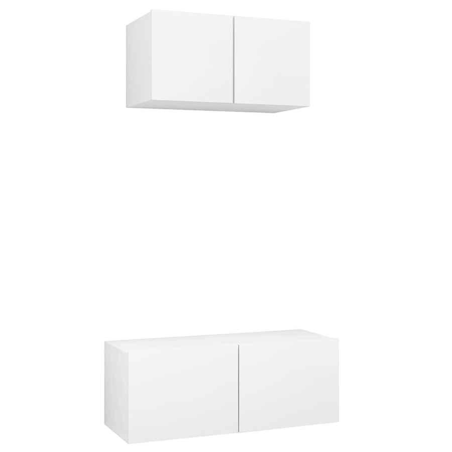 2-Delige Tv-Meubelset Bewerkt Hout 2