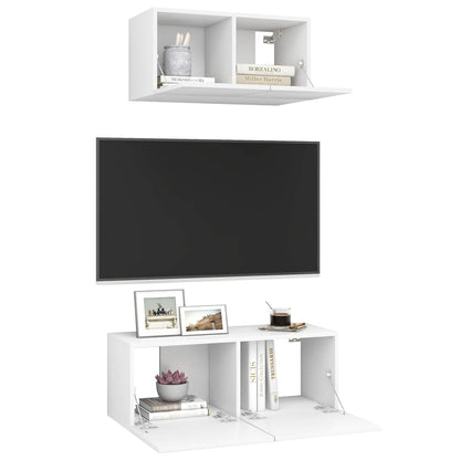2-Delige Tv-Meubelset Bewerkt Hout 2