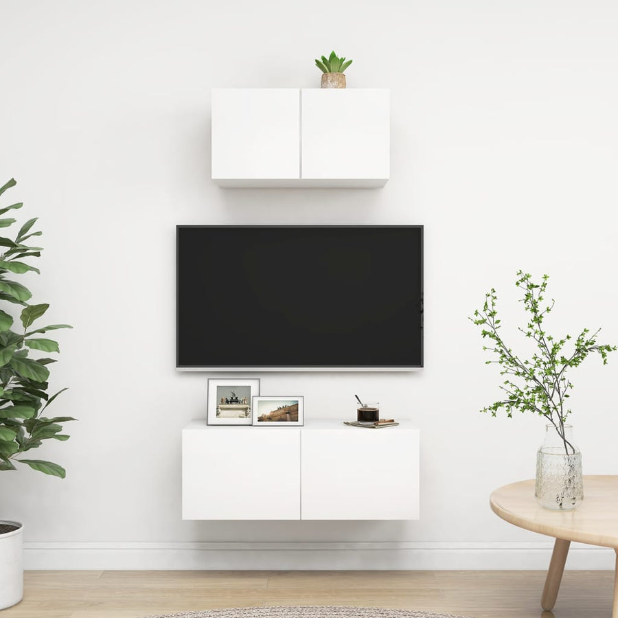 2-Delige Tv-Meubelset Bewerkt Hout 2