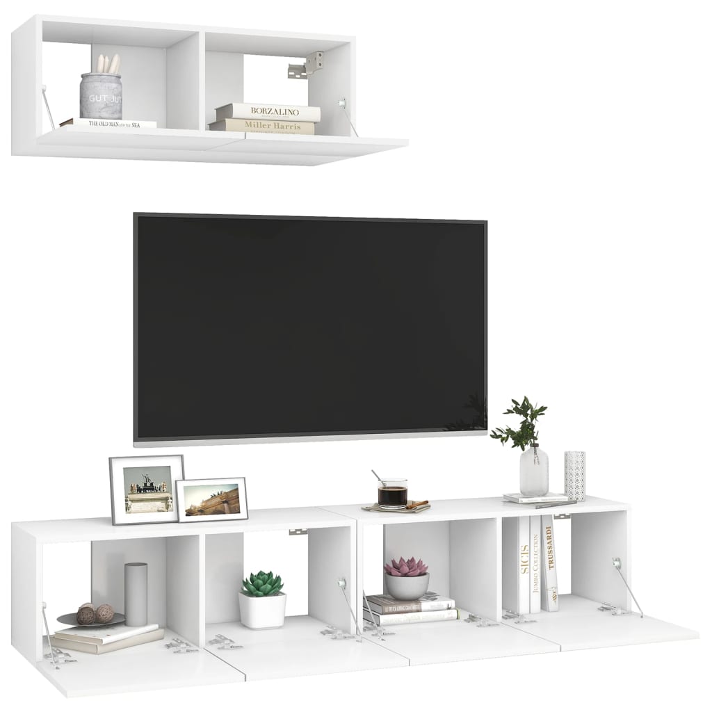 Tv-Meubelen Bewerkt Hout 3 80 x 30 x 30 cm Wit