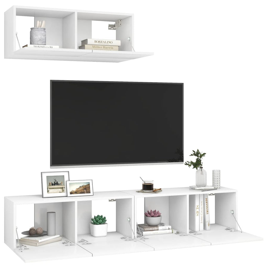 Tv-Meubelen Bewerkt Hout 3 80 x 30 x 30 cm Wit