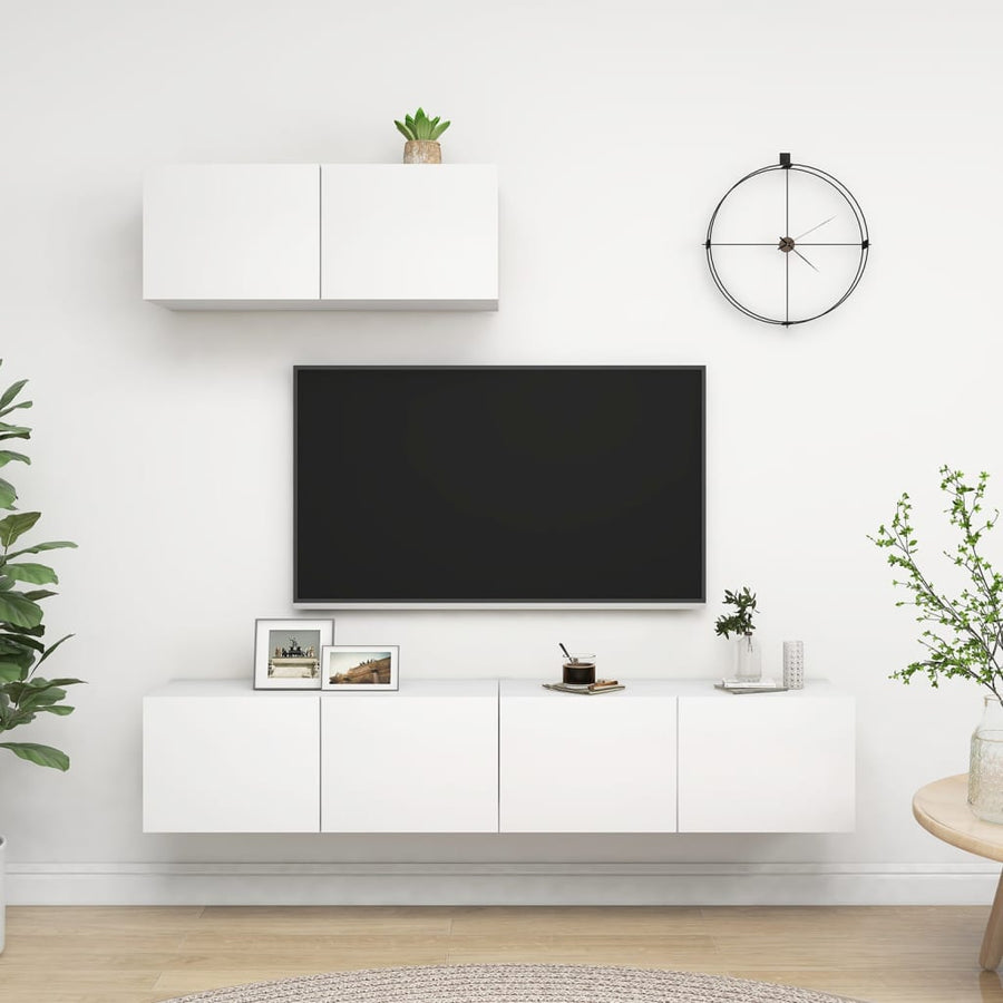 Tv-Meubelen Bewerkt Hout 3 80 x 30 x 30 cm Wit