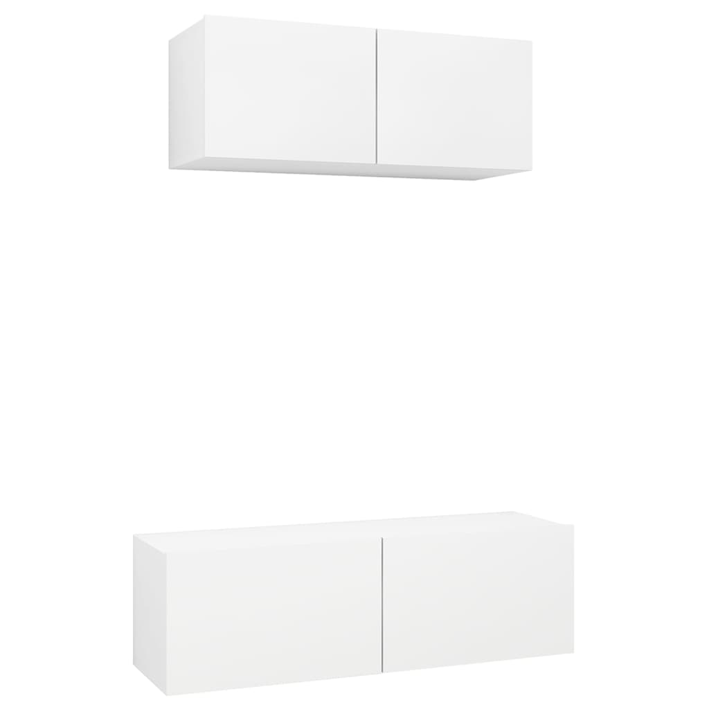 -Delige Tv-Meubelset Spaanplaat 2 80/100 x 30 x 30 cm Wit
