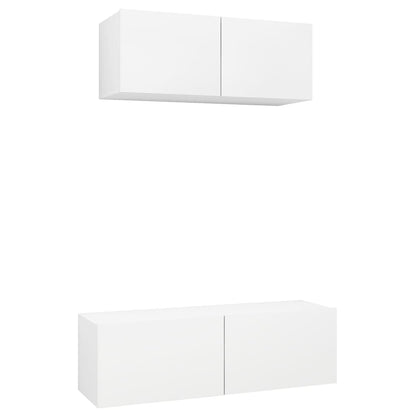 -Delige Tv-Meubelset Spaanplaat 2 80/100 x 30 x 30 cm Wit