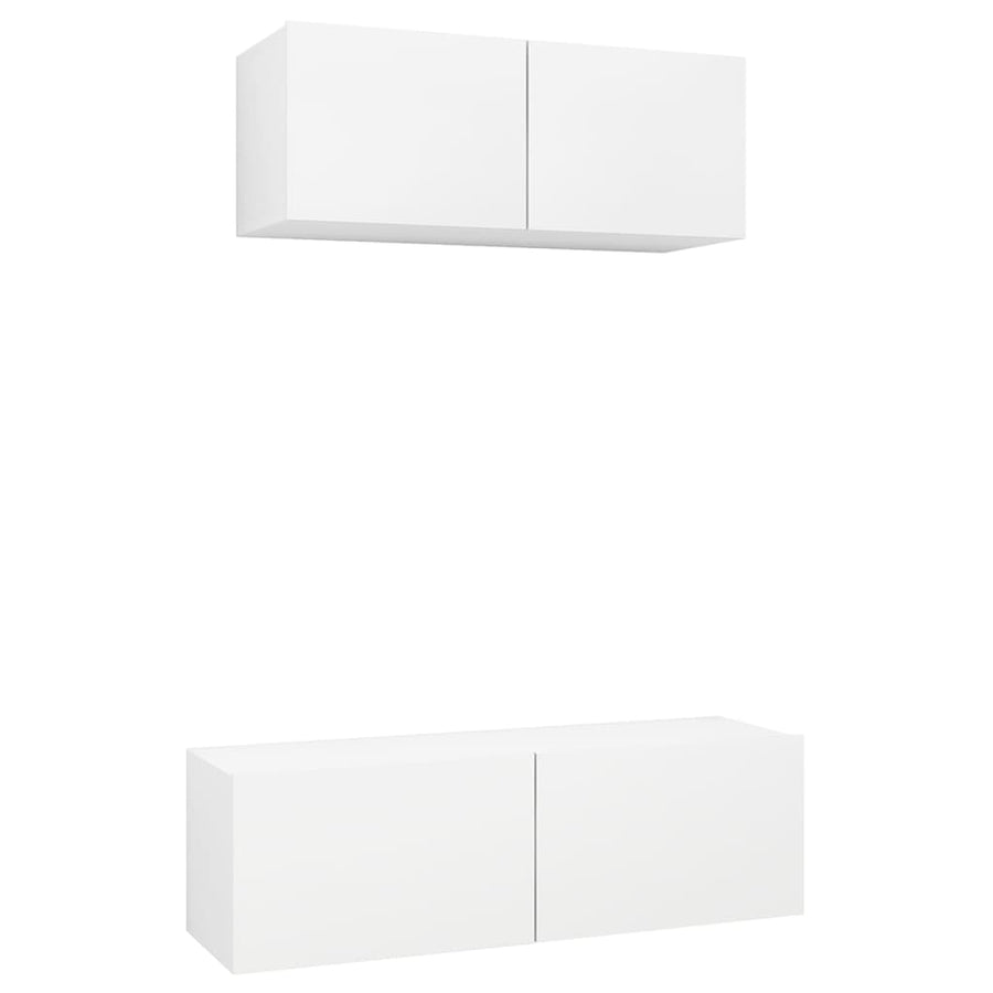 -Delige Tv-Meubelset Spaanplaat 2 80/100 x 30 x 30 cm Wit