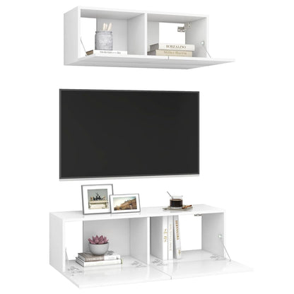 -Delige Tv-Meubelset Spaanplaat 2 80/100 x 30 x 30 cm Wit
