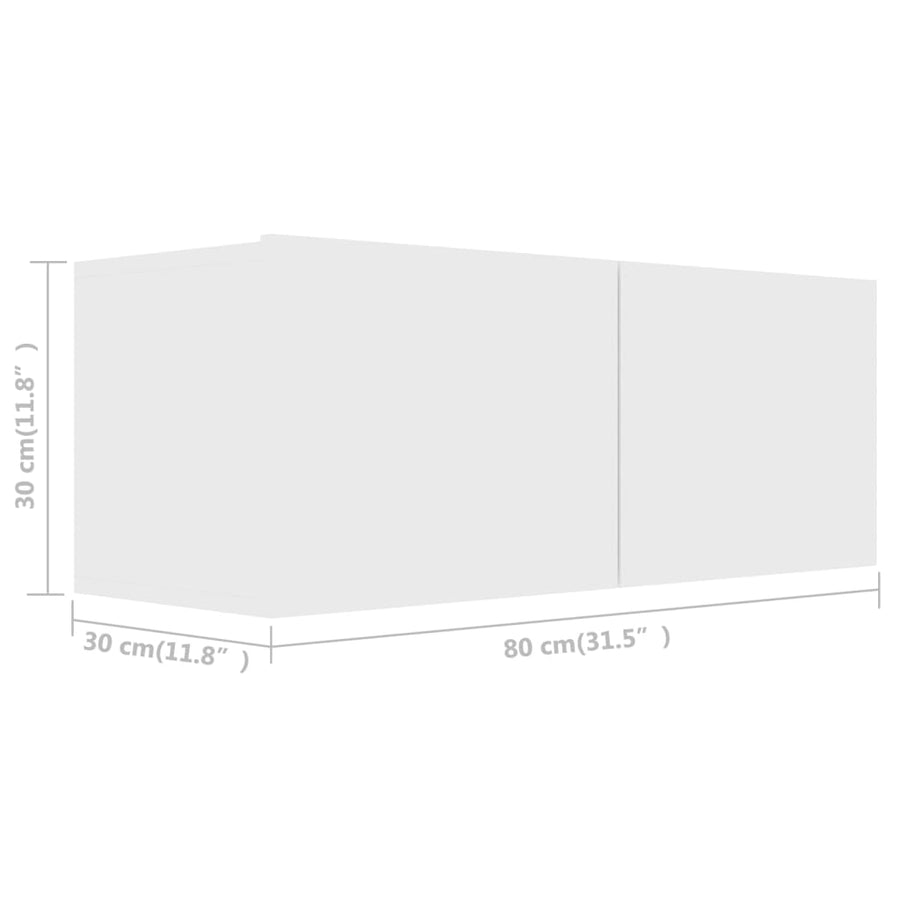 -Delige Tv-Meubelset Spaanplaat 2 80/100 x 30 x 30 cm Wit