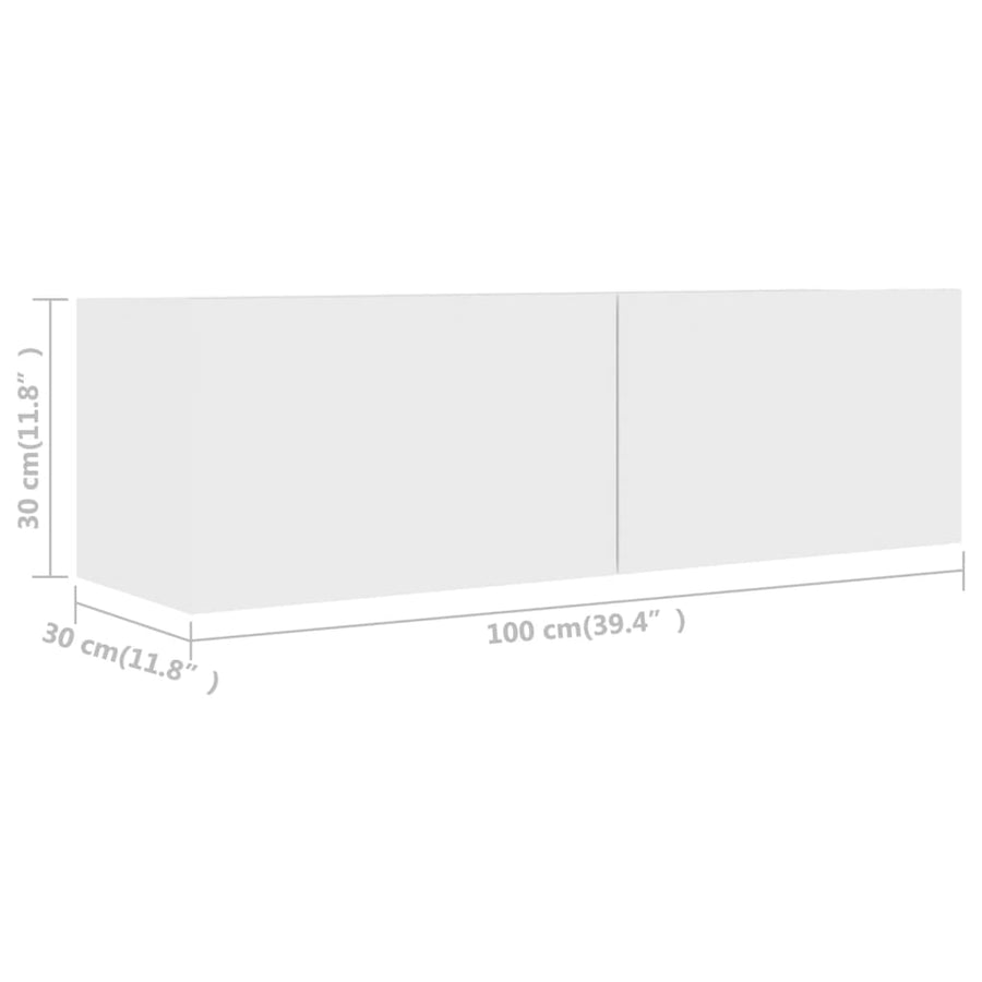 -Delige Tv-Meubelset Spaanplaat 2 80/100 x 30 x 30 cm Wit