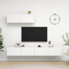 Tv-meubel 3 st spaanplaat 100x30x30 cm wit