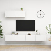 Tv-meubel 3 st spaanplaat 100x30x30 cm wit