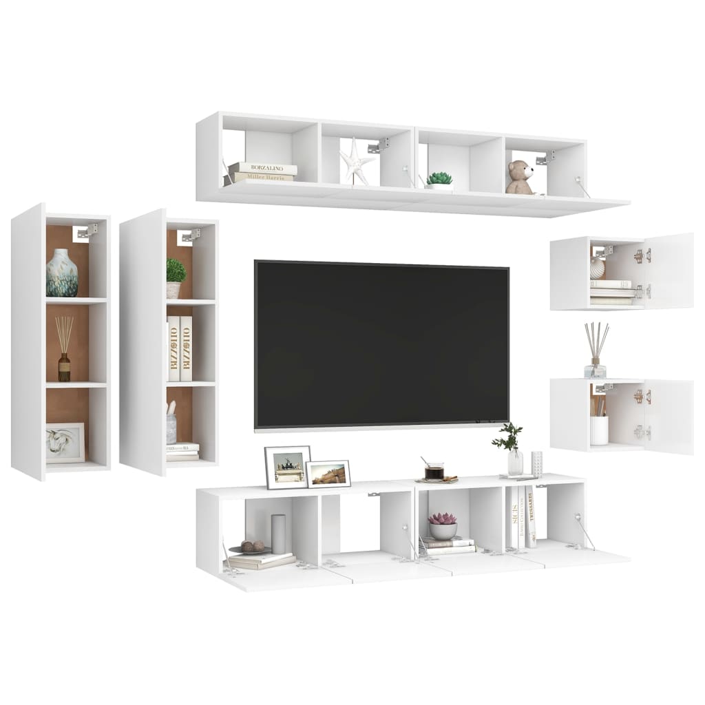 -Delige Tv-Meubelset Spaanplaat 80 x 30 x 30 cm Wit