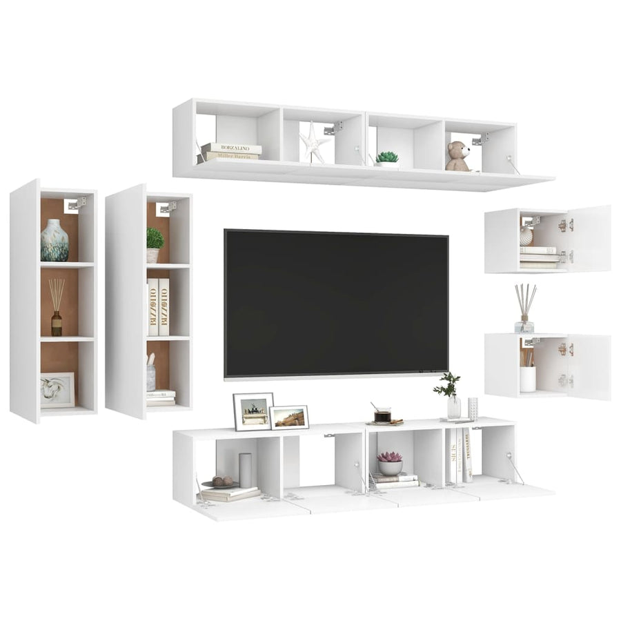 -Delige Tv-Meubelset Spaanplaat 80 x 30 x 30 cm Wit