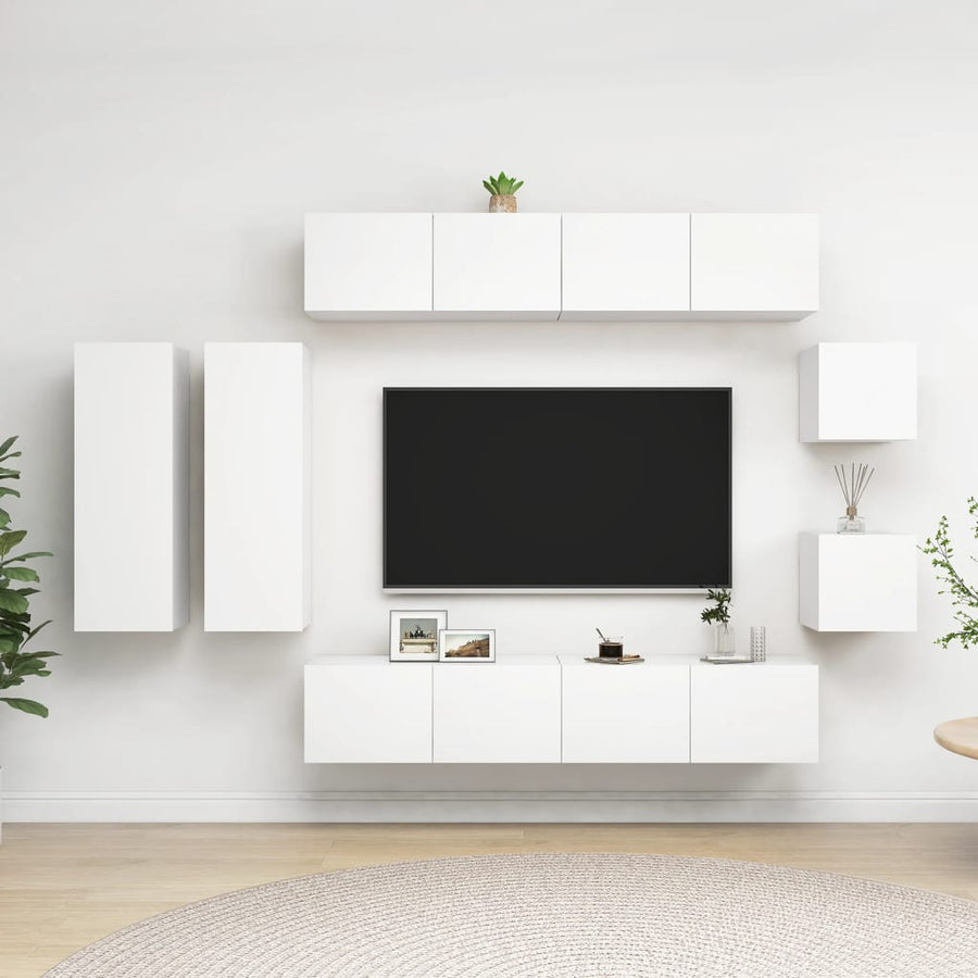 -Delige Tv-Meubelset Spaanplaat 80 x 30 x 30 cm Wit