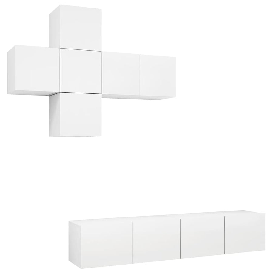 7-Delige Tv-Meubelset Bewerkt Hout 60 x 30 x 30 cm