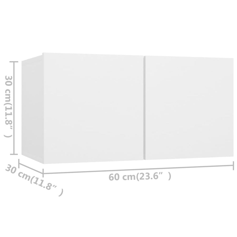 7-Delige Tv-Meubelset Bewerkt Hout 60 x 30 x 30 cm