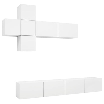 7-Delige Tv-Meubelset Spaanplaat 100 x 30 x 30 cm Wit