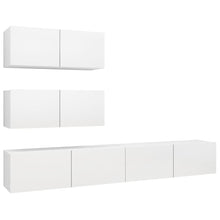 4-Delige Tv-Meubelset Spaanplaat 100 x 30 x 30 cm Wit