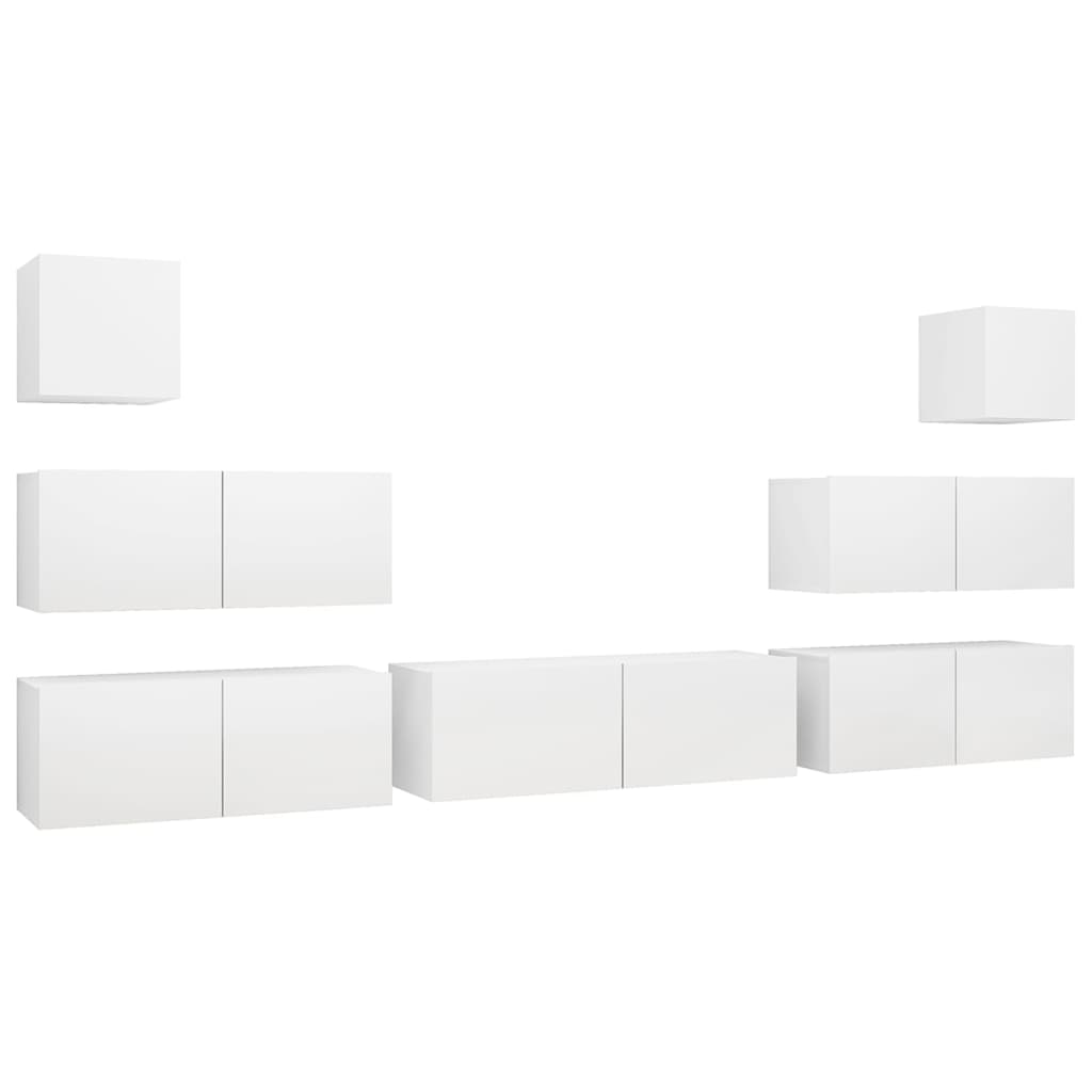 -Delige Tv-Meubelset Spaanplaat 7 100 x 30 x 30 cm Wit