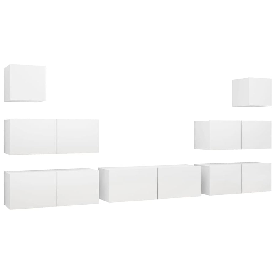 -Delige Tv-Meubelset Spaanplaat 7 100 x 30 x 30 cm Wit