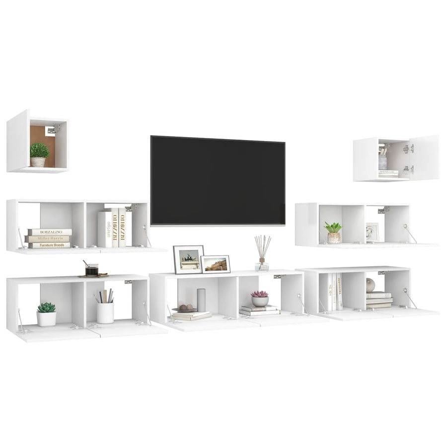 -Delige Tv-Meubelset Spaanplaat 7 100 x 30 x 30 cm Wit