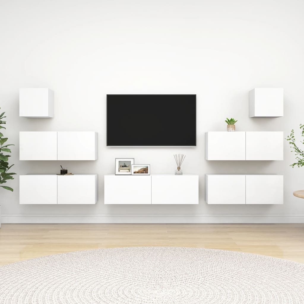 -Delige Tv-Meubelset Spaanplaat 7 100 x 30 x 30 cm Wit