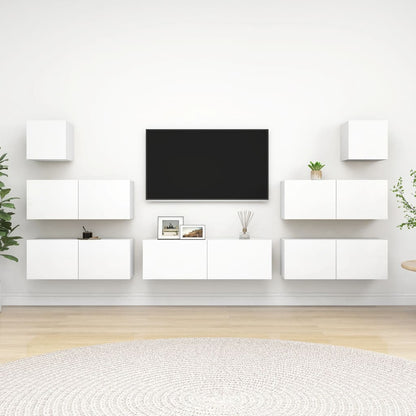-Delige Tv-Meubelset Spaanplaat 7 100 x 30 x 30 cm Wit