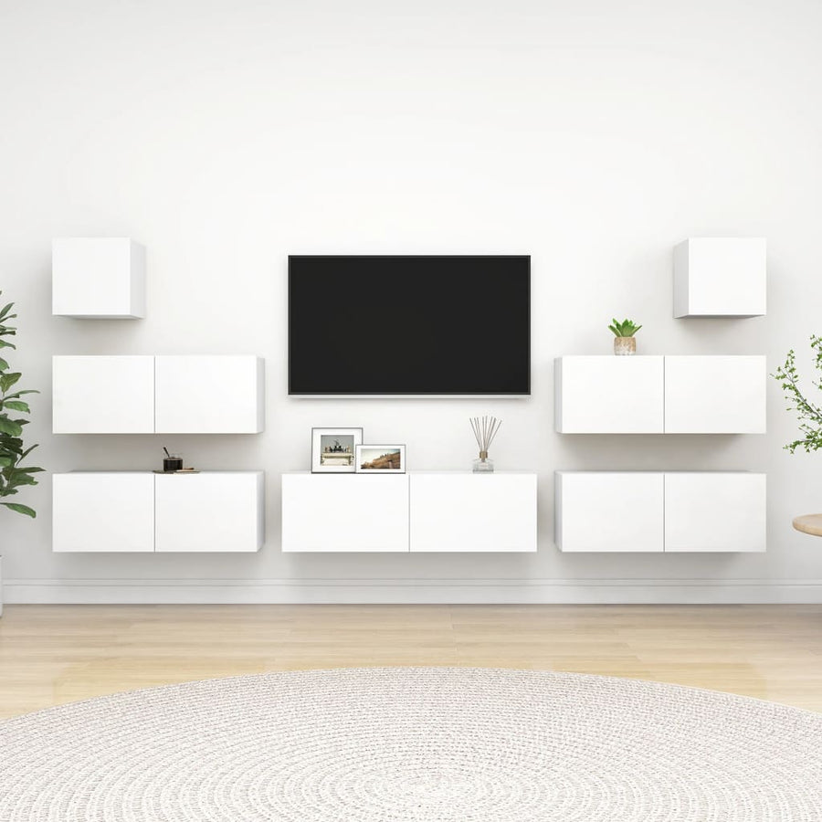 -Delige Tv-Meubelset Spaanplaat 7 100 x 30 x 30 cm Wit