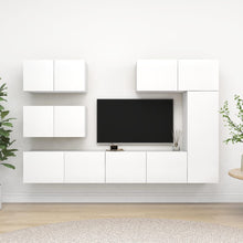 6-Delige Tv-Meubelset Bewerkt Hout 80 cm Wit