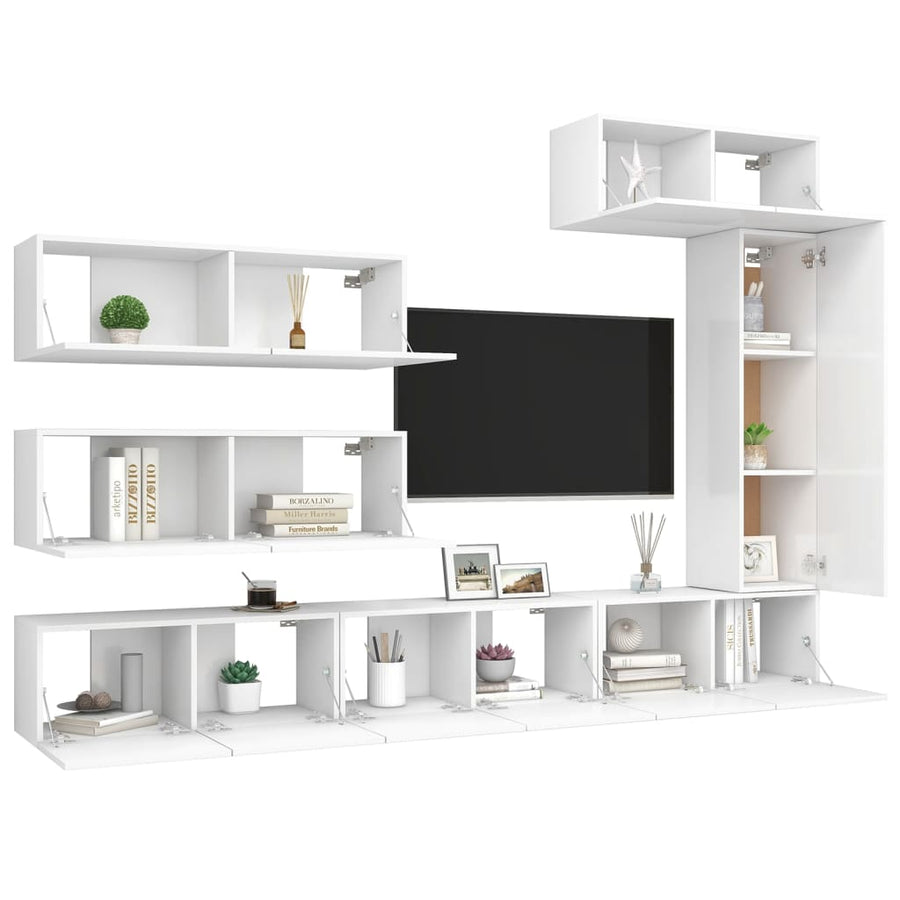 -Delige Tv-Meubelset Spaanplaat 7 100 x 30 x 30 cm Wit