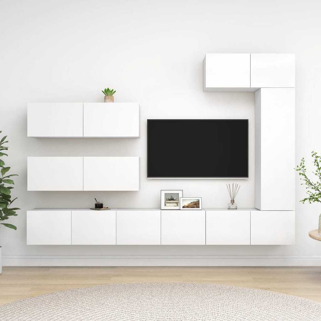 -Delige Tv-Meubelset Spaanplaat 7 100 x 30 x 30 cm Wit