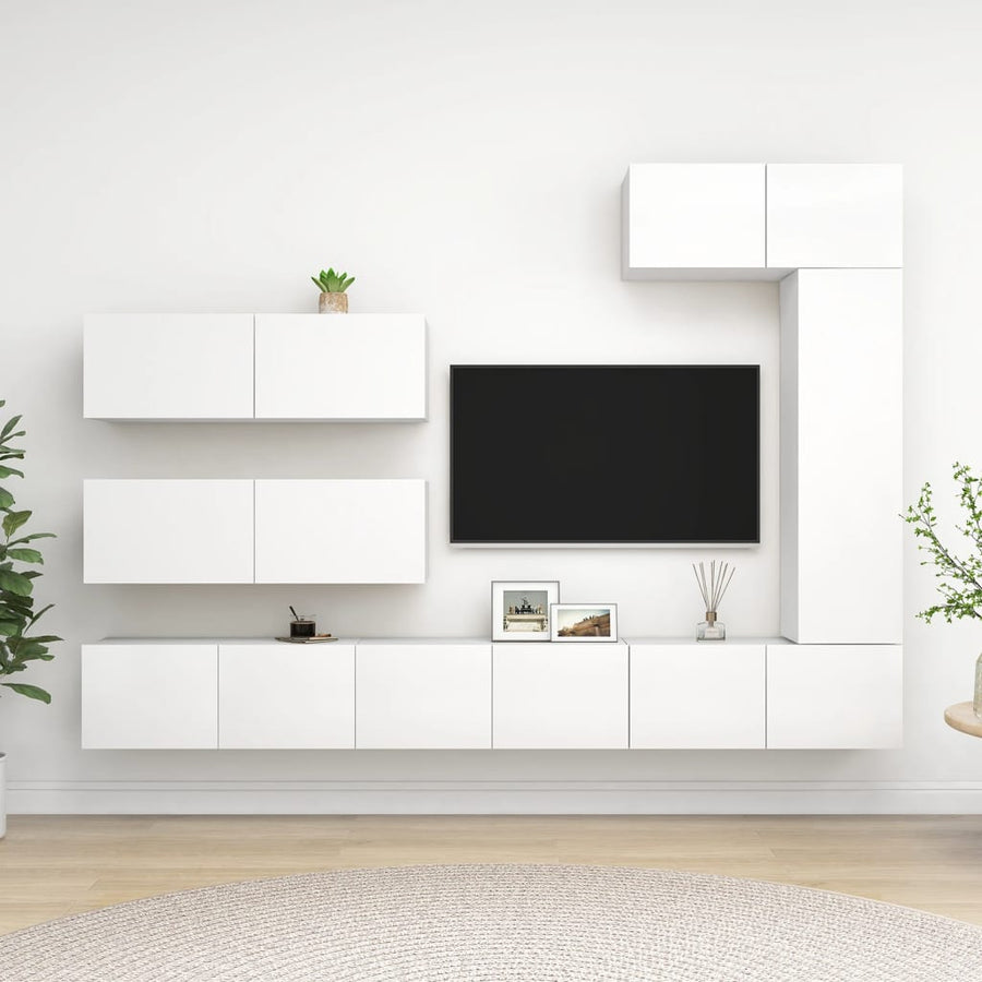 -Delige Tv-Meubelset Spaanplaat 7 100 x 30 x 30 cm Wit