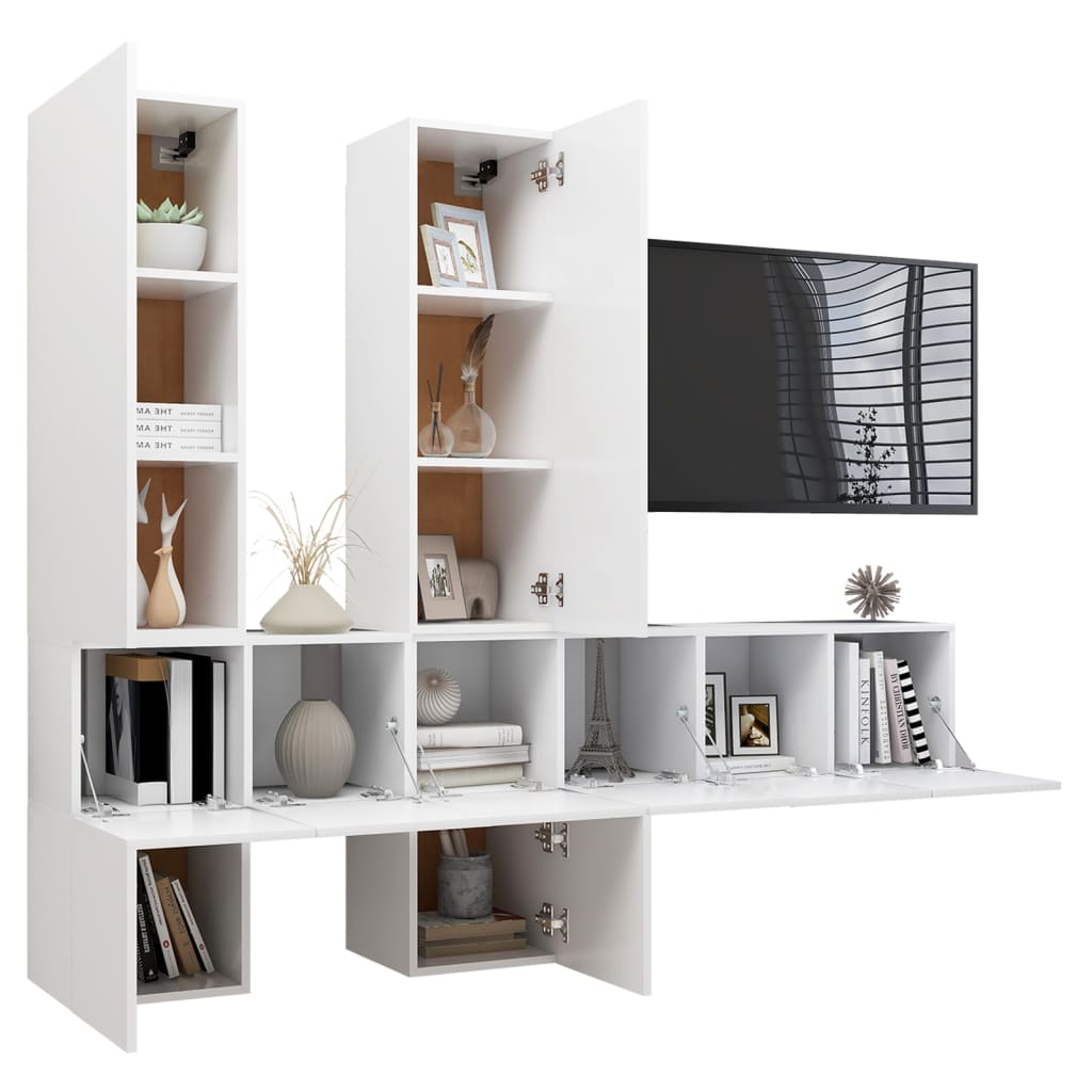 -Delige Tv-Meubelset Spaanplaat 7 60 x 30 x 30 cm Wit