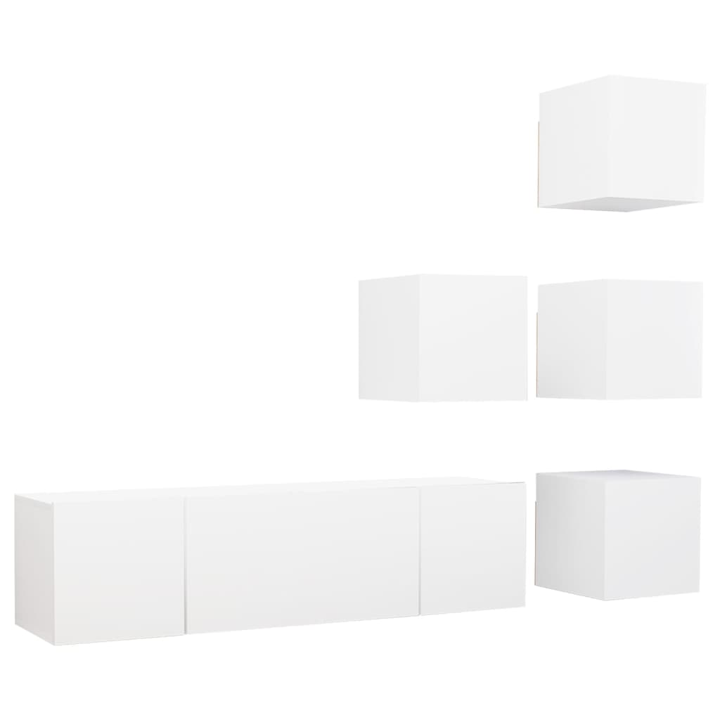 -Delige Tv-Meubelset Spaanplaat 6 60 x 30 x 30 cm Wit