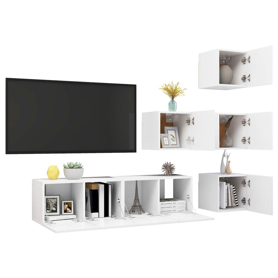 -Delige Tv-Meubelset Spaanplaat 6 60 x 30 x 30 cm Wit