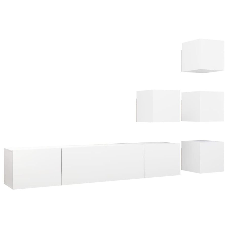 -Delige Tv-Meubelset Spaanplaat 6 80 x 30 x 30 cm Wit