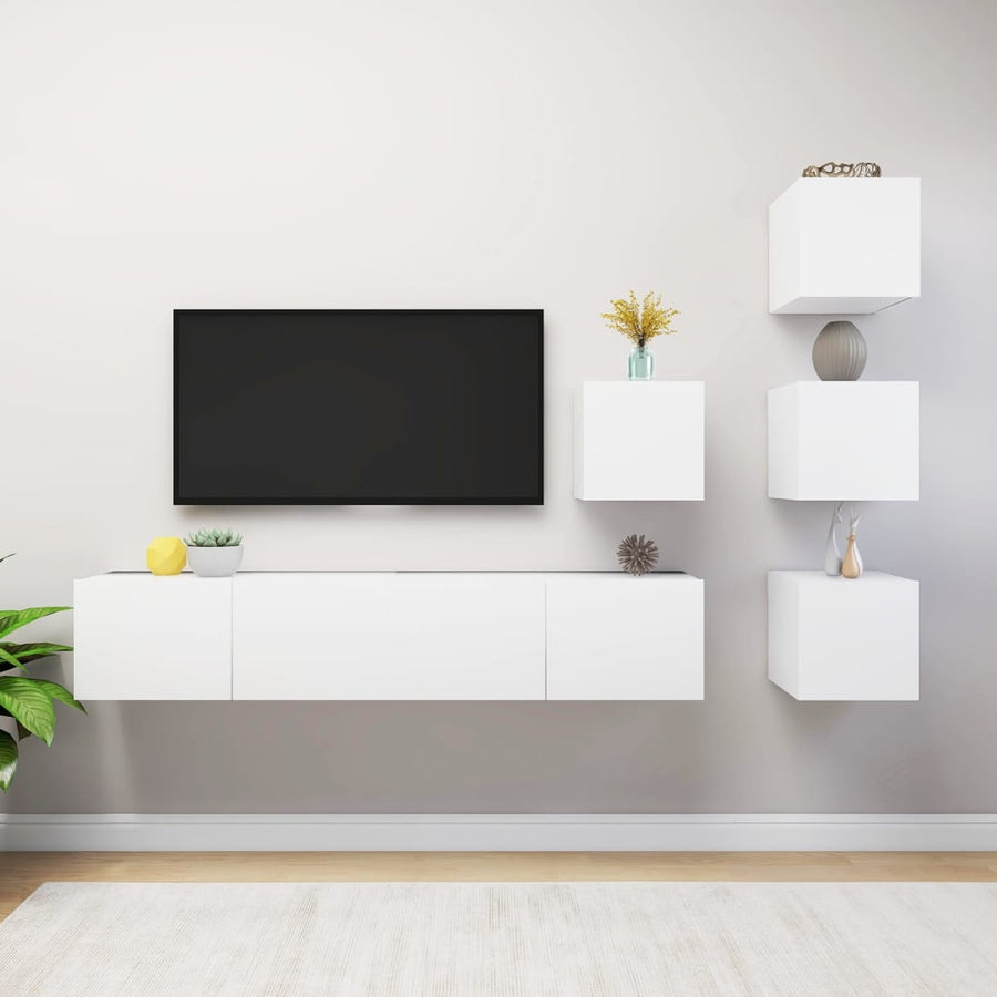 -Delige Tv-Meubelset Spaanplaat 6 80 x 30 x 30 cm Wit