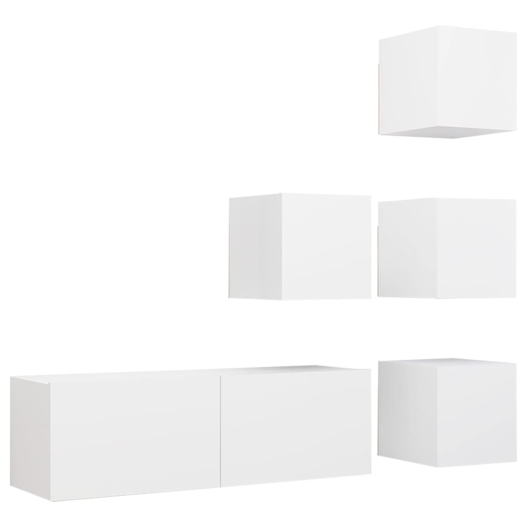 -Delige Tv-Meubelset Spaanplaat 5 100 x 30 x 30 cm Wit