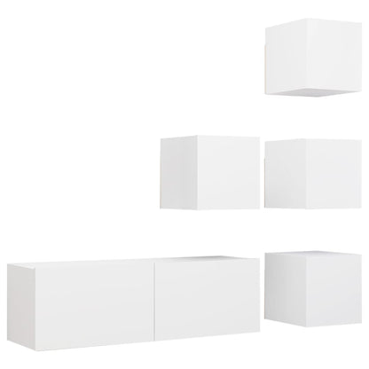 -Delige Tv-Meubelset Spaanplaat 5 100 x 30 x 30 cm Wit