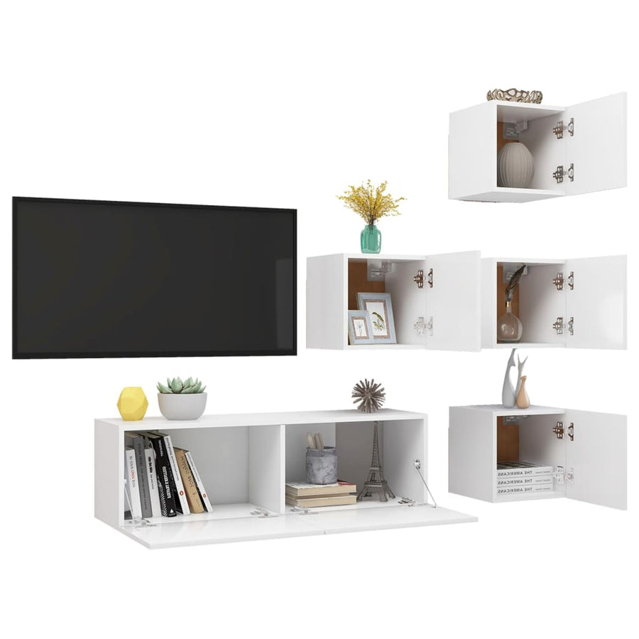 -Delige Tv-Meubelset Spaanplaat 5 100 x 30 x 30 cm Wit