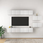 Tv-meubel set 8 stuks bewerkt hout wit