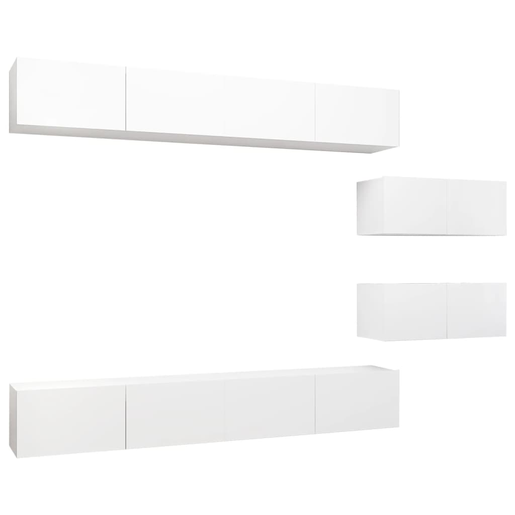 -Delige Tv-Meubelset Spaanplaat 6 100 x 30 x 30 cm Wit