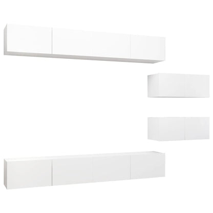 -Delige Tv-Meubelset Spaanplaat 6 100 x 30 x 30 cm Wit