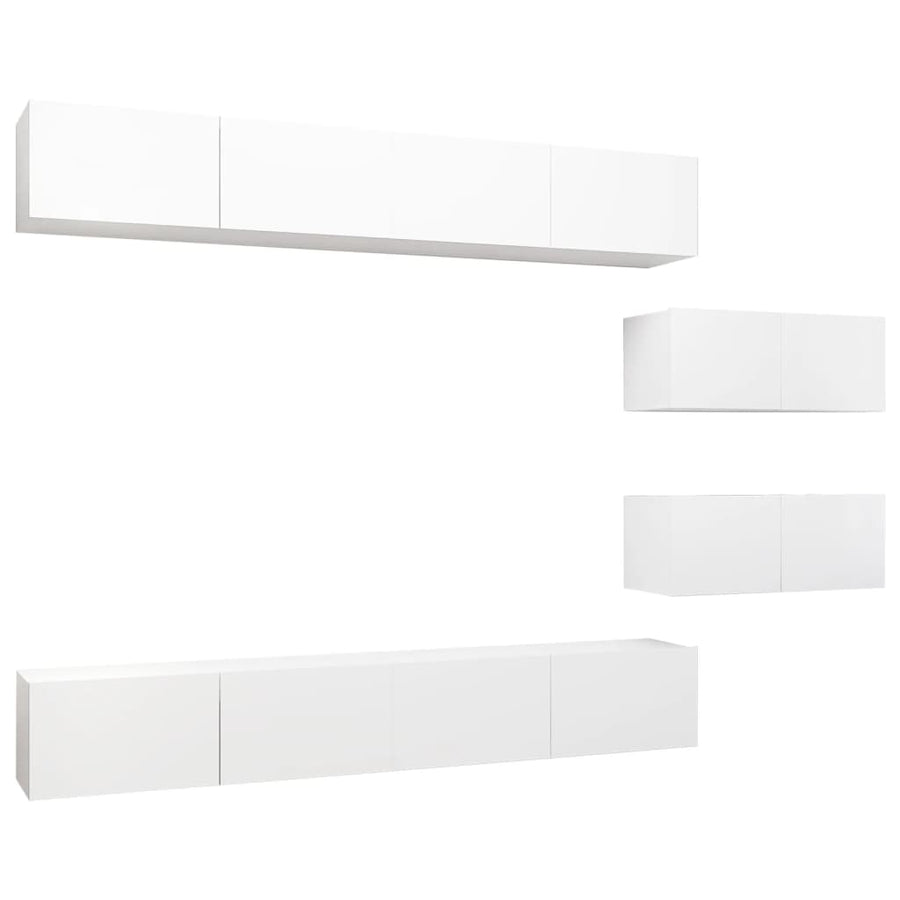 -Delige Tv-Meubelset Spaanplaat 6 100 x 30 x 30 cm Wit