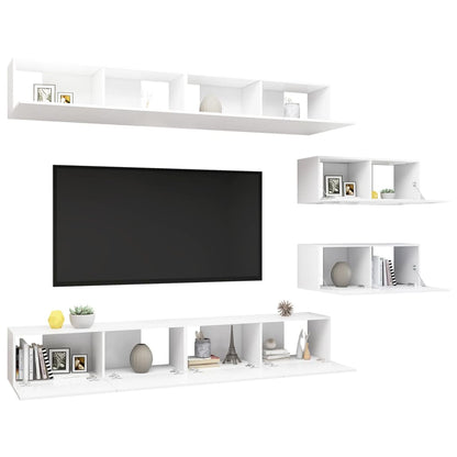 -Delige Tv-Meubelset Spaanplaat 6 100 x 30 x 30 cm Wit