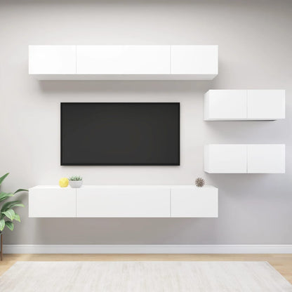 -Delige Tv-Meubelset Spaanplaat 6 100 x 30 x 30 cm Wit