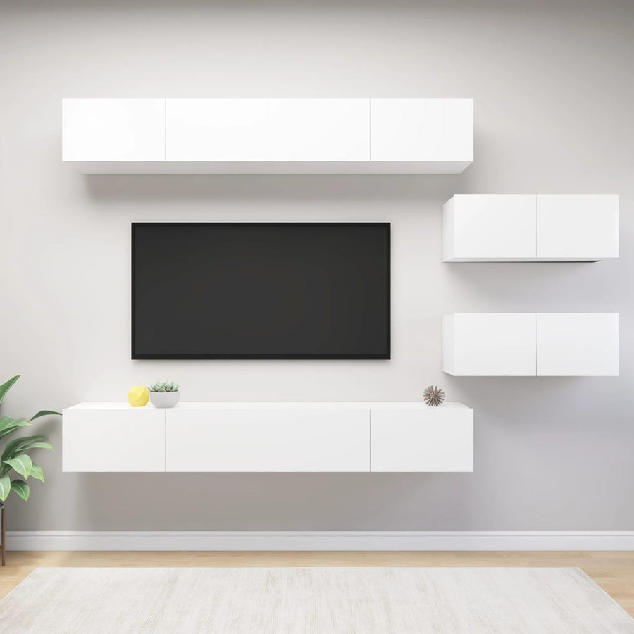 -Delige Tv-Meubelset Spaanplaat 6 100 x 30 x 30 cm Wit